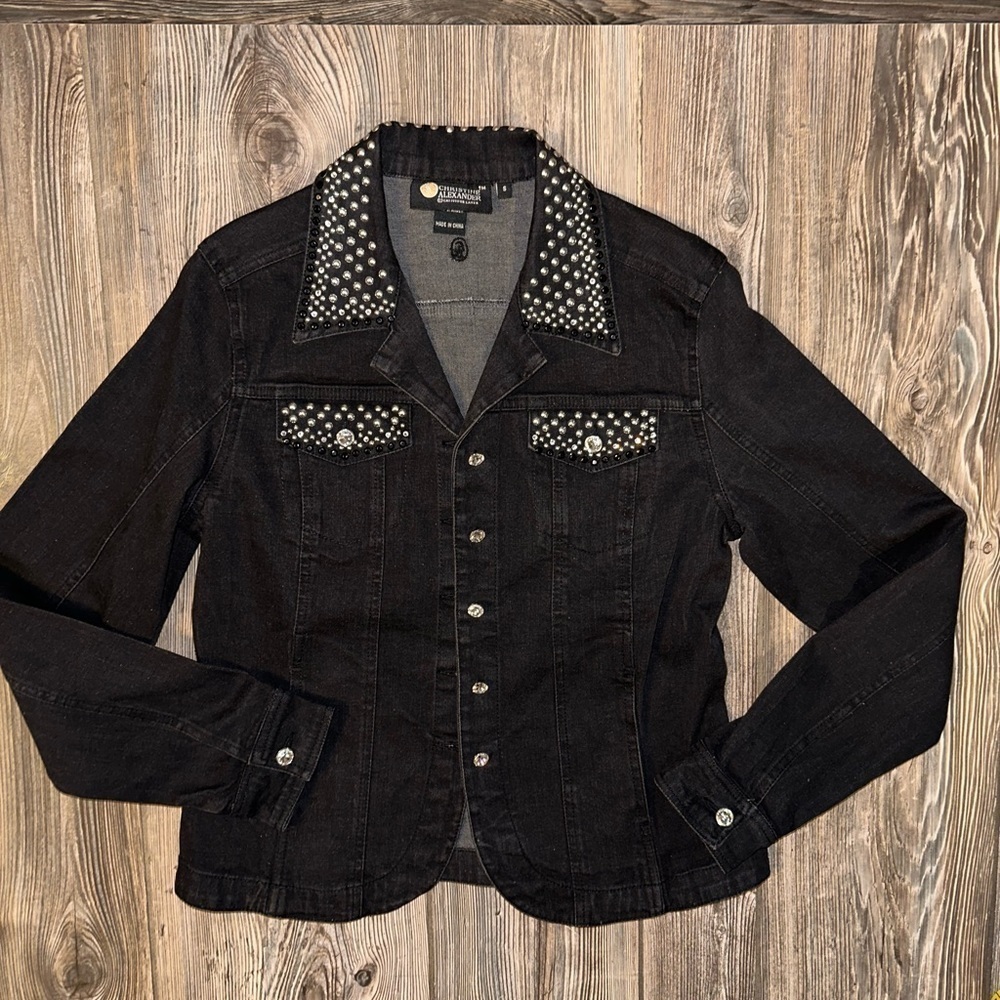 Y2K Christine Alexander Black Denim Jacket